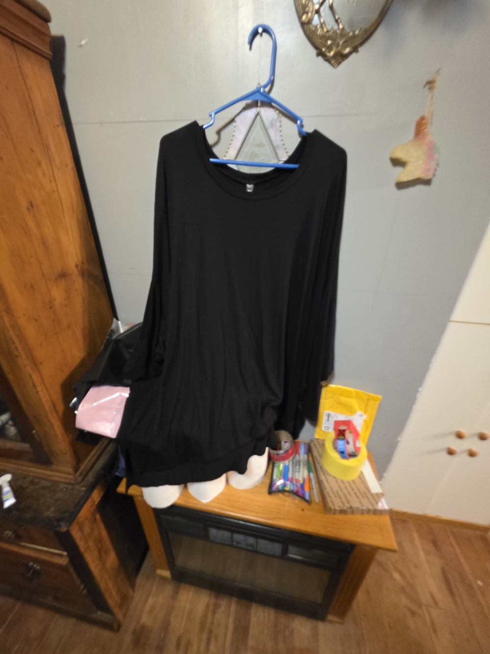 Seven7 Black Oversized Tunic Top